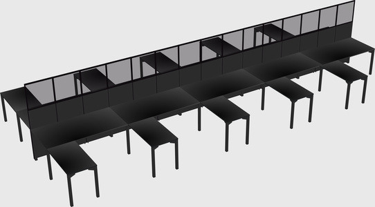 Shared l-shape cubicle