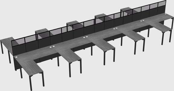 Shared l-shape cubicle