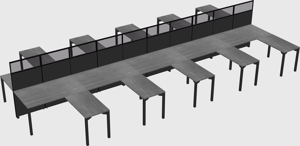 Shared l-shape cubicle