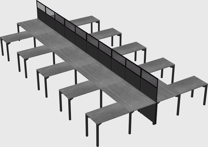 Shared l-shape cubicle