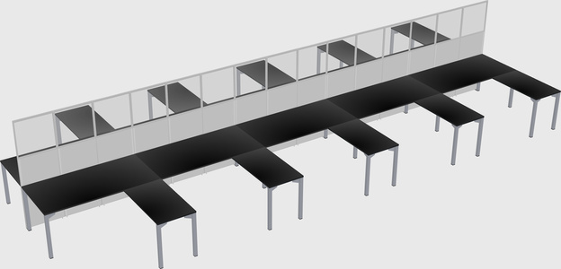 Shared l-shape cubicle