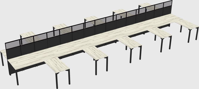 Shared l-shape cubicle
