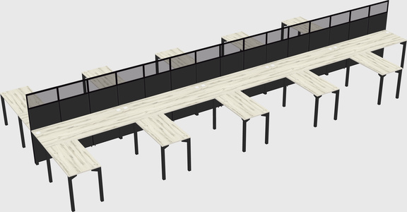 Shared l-shape cubicle