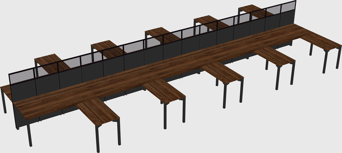 Shared l-shape cubicle