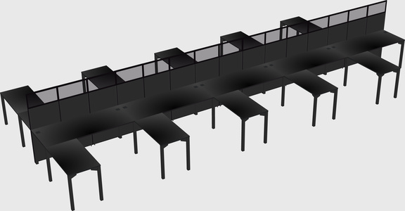 Shared l-shape cubicle