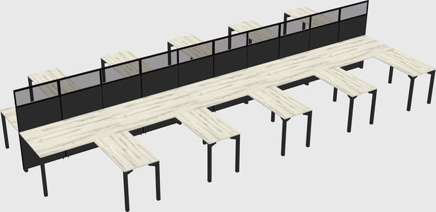 Shared l-shape cubicle