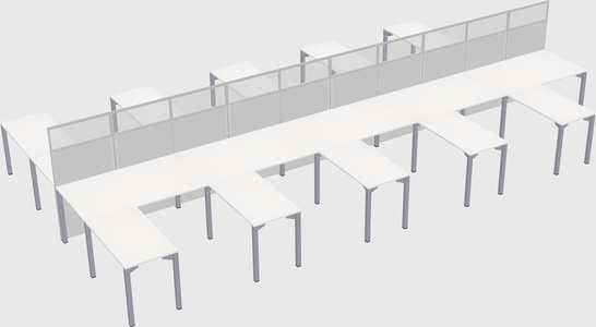 Shared l-shape cubicle