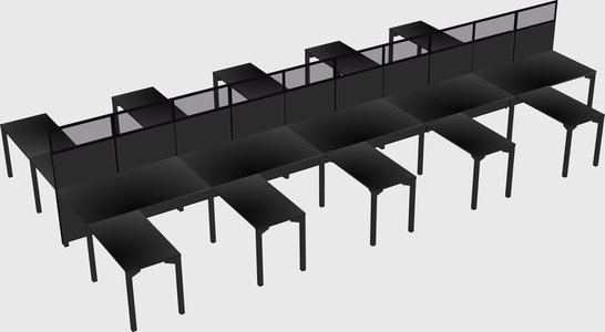 Shared l-shape cubicle