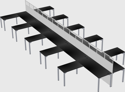 Shared l-shape cubicle