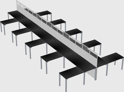 Shared l-shape cubicle