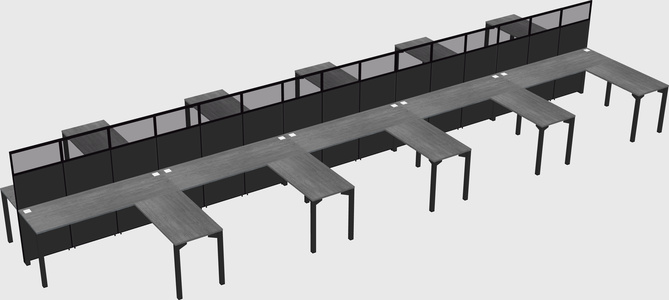 Shared l-shape cubicle