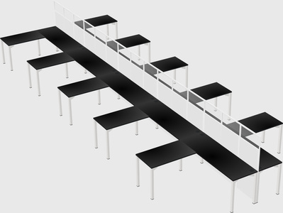 Shared l-shape cubicle