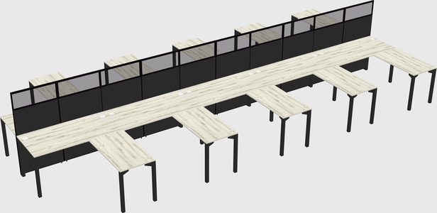 Shared l-shape cubicle