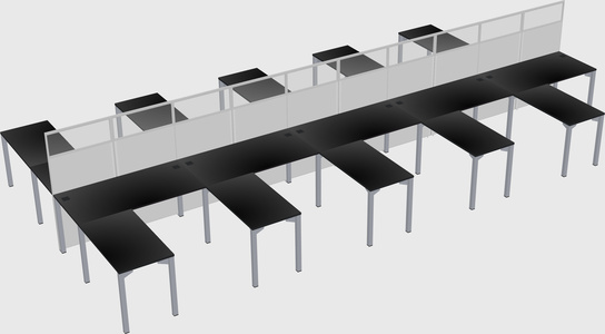 Shared l-shape cubicle
