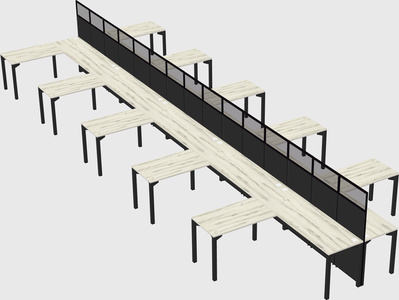 Shared l-shape cubicle