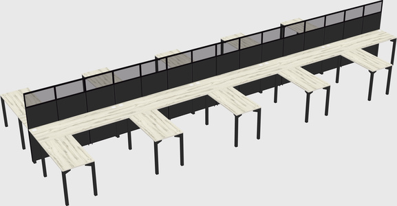 Shared l-shape cubicle