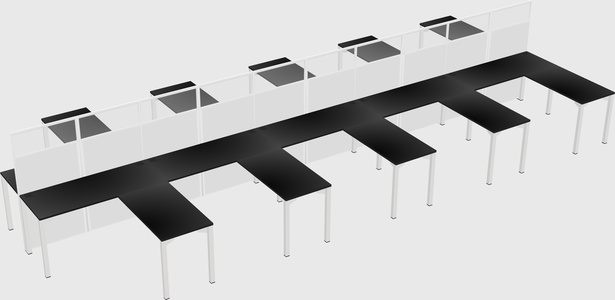 Shared l-shape cubicle