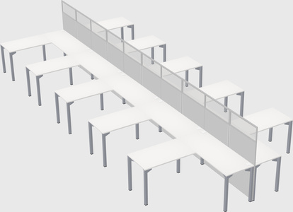 Shared l-shape cubicle