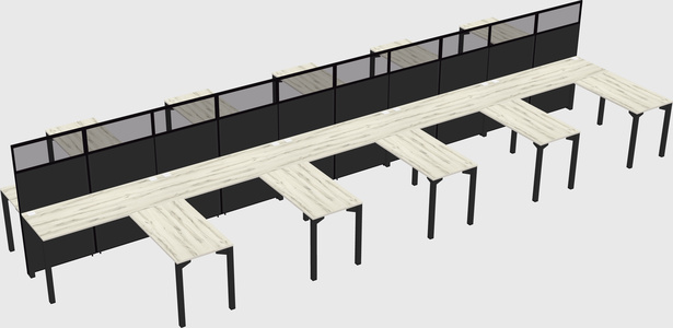 Shared l-shape cubicle