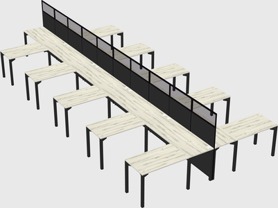 Shared l-shape cubicle