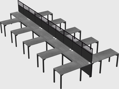 Shared l-shape cubicle