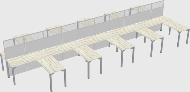 Shared l-shape cubicle