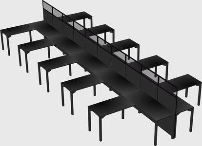 Shared l-shape cubicle