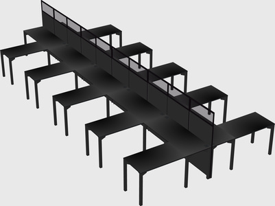 Shared l-shape cubicle