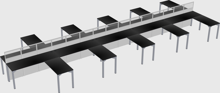 Shared l-shape cubicle