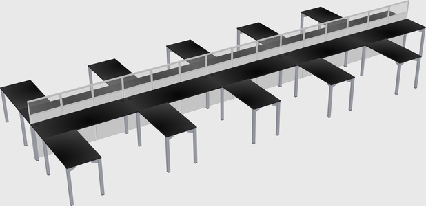 Shared l-shape cubicle