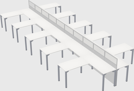 Shared l-shape cubicle