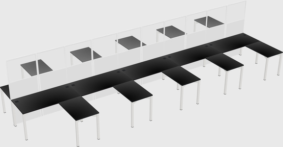 Shared l-shape cubicle