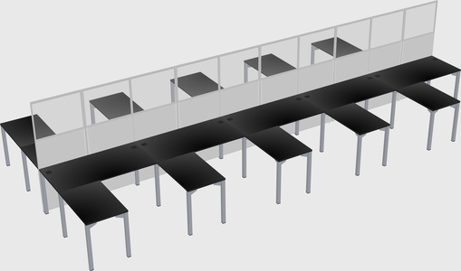 Shared l-shape cubicle