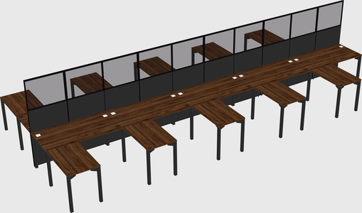 Shared l-shape cubicle