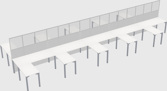 Shared l-shape cubicle