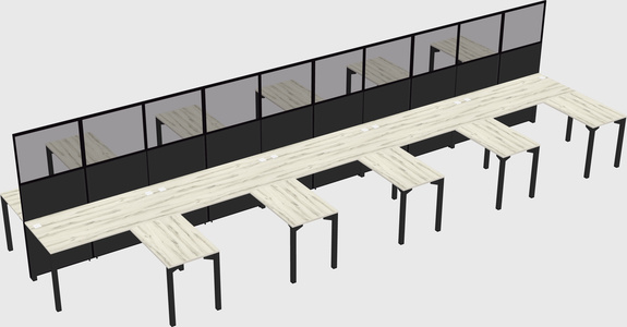 Shared l-shape cubicle
