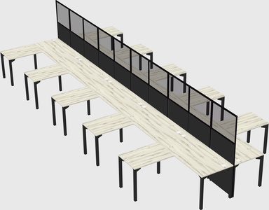 Shared l-shape cubicle