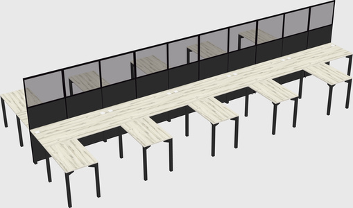 Shared l-shape cubicle