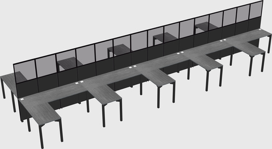 Shared l-shape cubicle