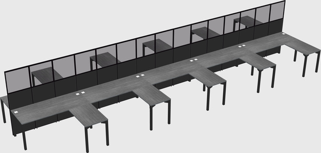 Shared l-shape cubicle