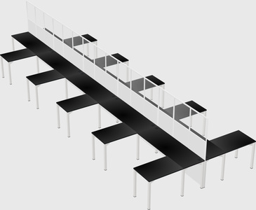 Shared l-shape cubicle
