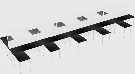 Shared l-shape cubicle