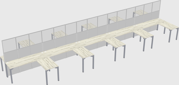 Shared l-shape cubicle