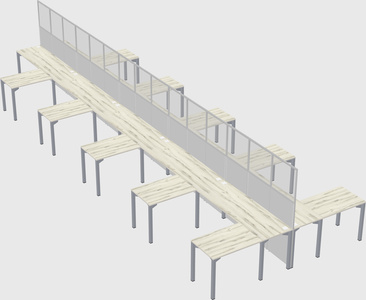 Shared l-shape cubicle