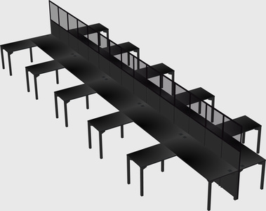 Shared l-shape cubicle