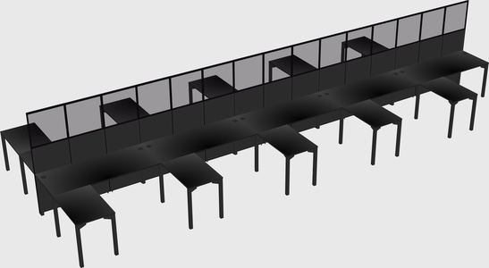 Shared l-shape cubicle