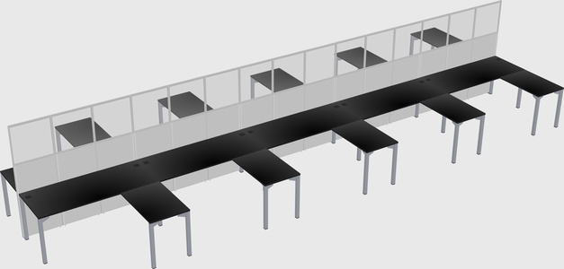 Shared l-shape cubicle