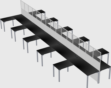 Shared l-shape cubicle