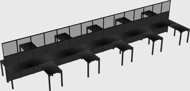 Shared l-shape cubicle