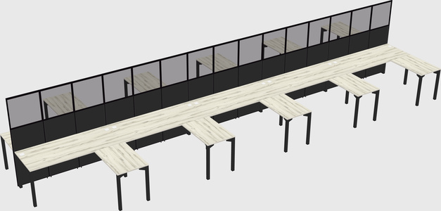 Shared l-shape cubicle
